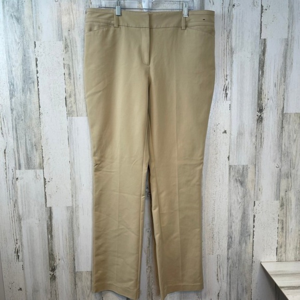 New York & Company 7th Avenue Women's Khaki Stretch Dress Pants Size 14 Tall